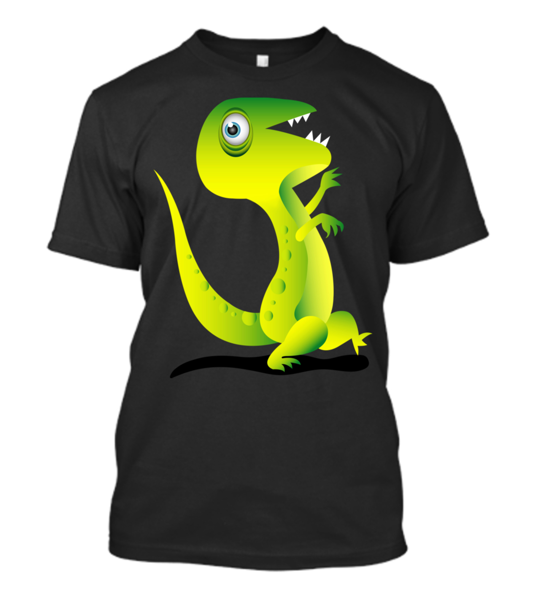 Running Cute Dinosaur Cartoon Playful Green T-Rex T-Shirt