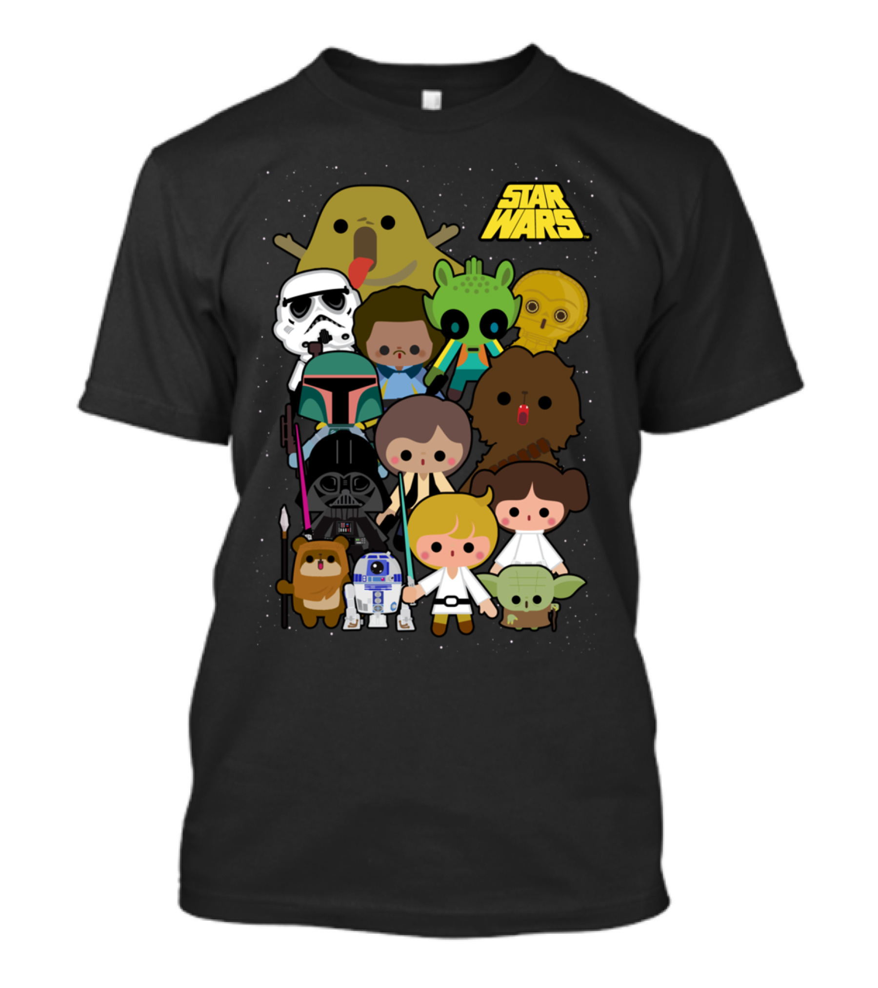 Star Wars Cartoon Character Line Up T-Shirt