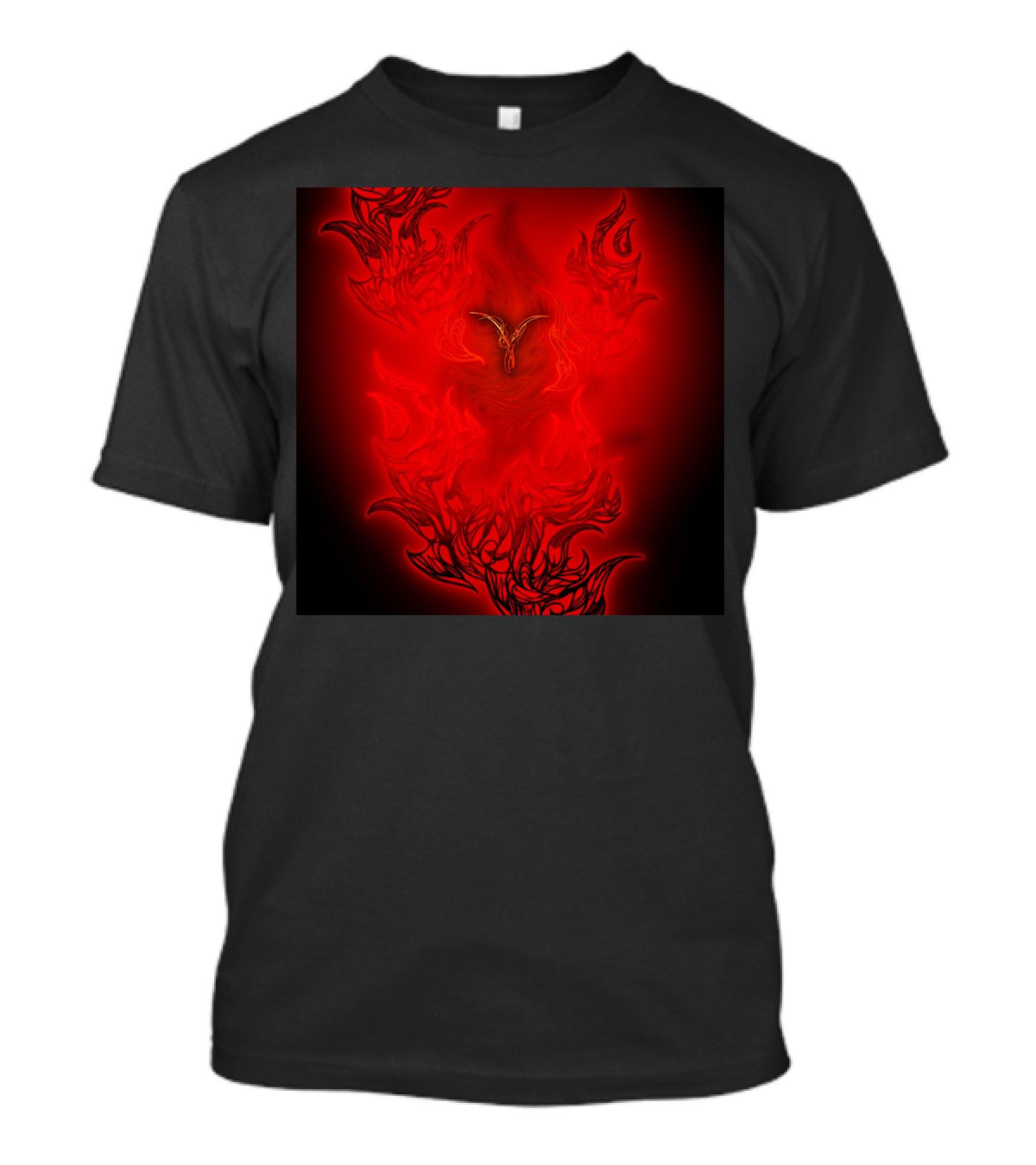 Aries The Ram Fiery Zodiac Symbol In Red Flames T-Shirt