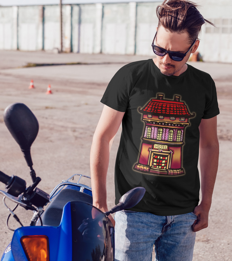 Fancy Hotel Building With Red Roof And Arched Windows T-Shirt