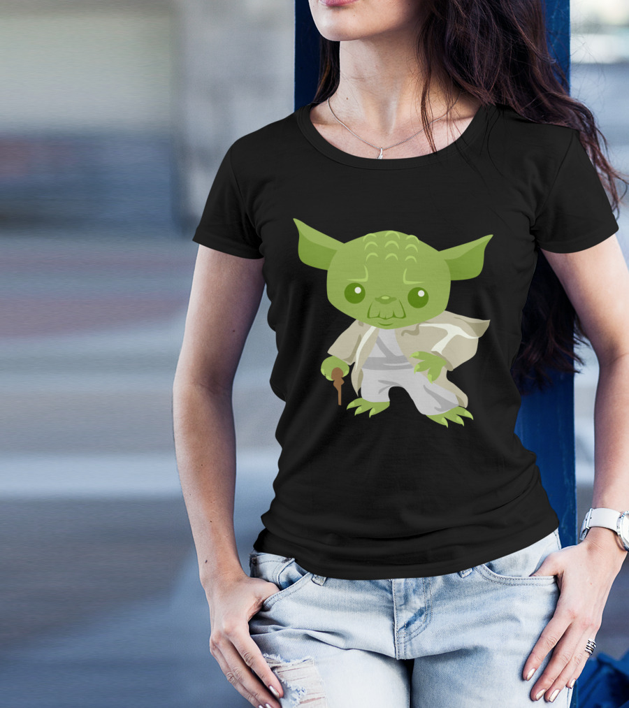 Cartoon Jedi Master Racerback Yoda T-Shirt
