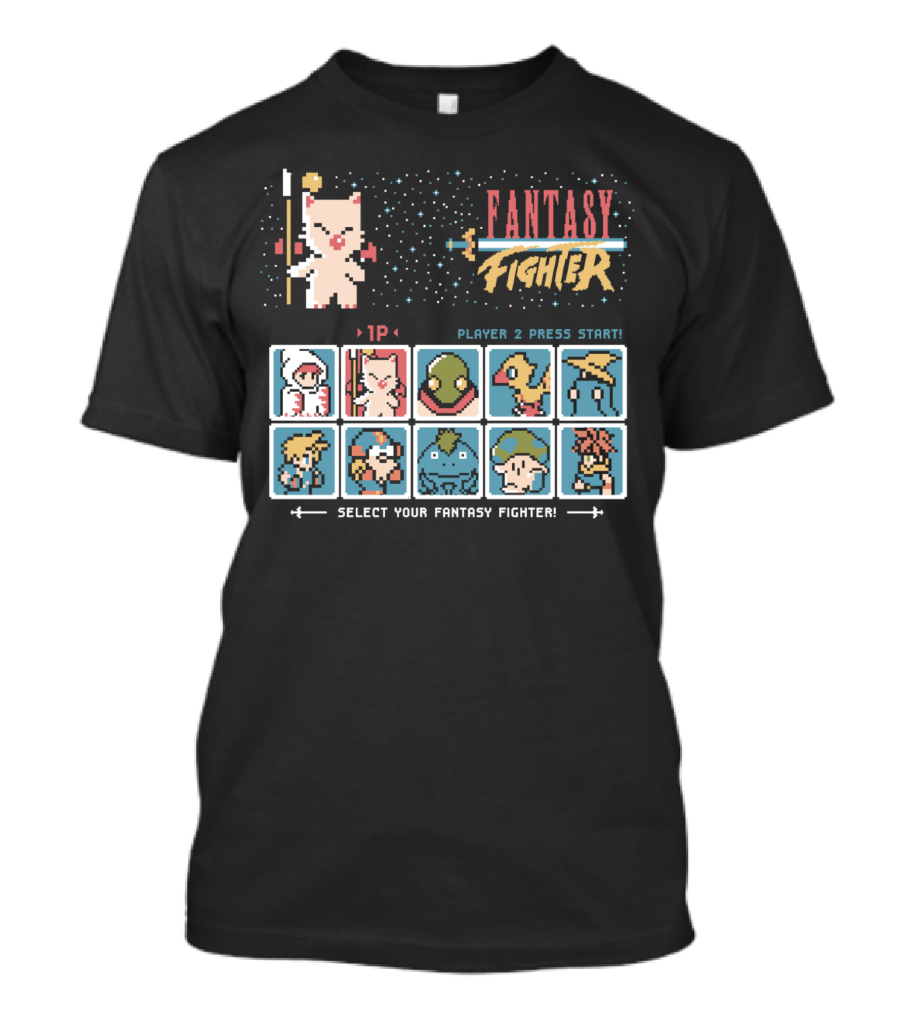 FANTASY FIGHTER SELECT YOUR FANTASY FIGHTER PLAYER 2 PRESS START 1P T-Shirt