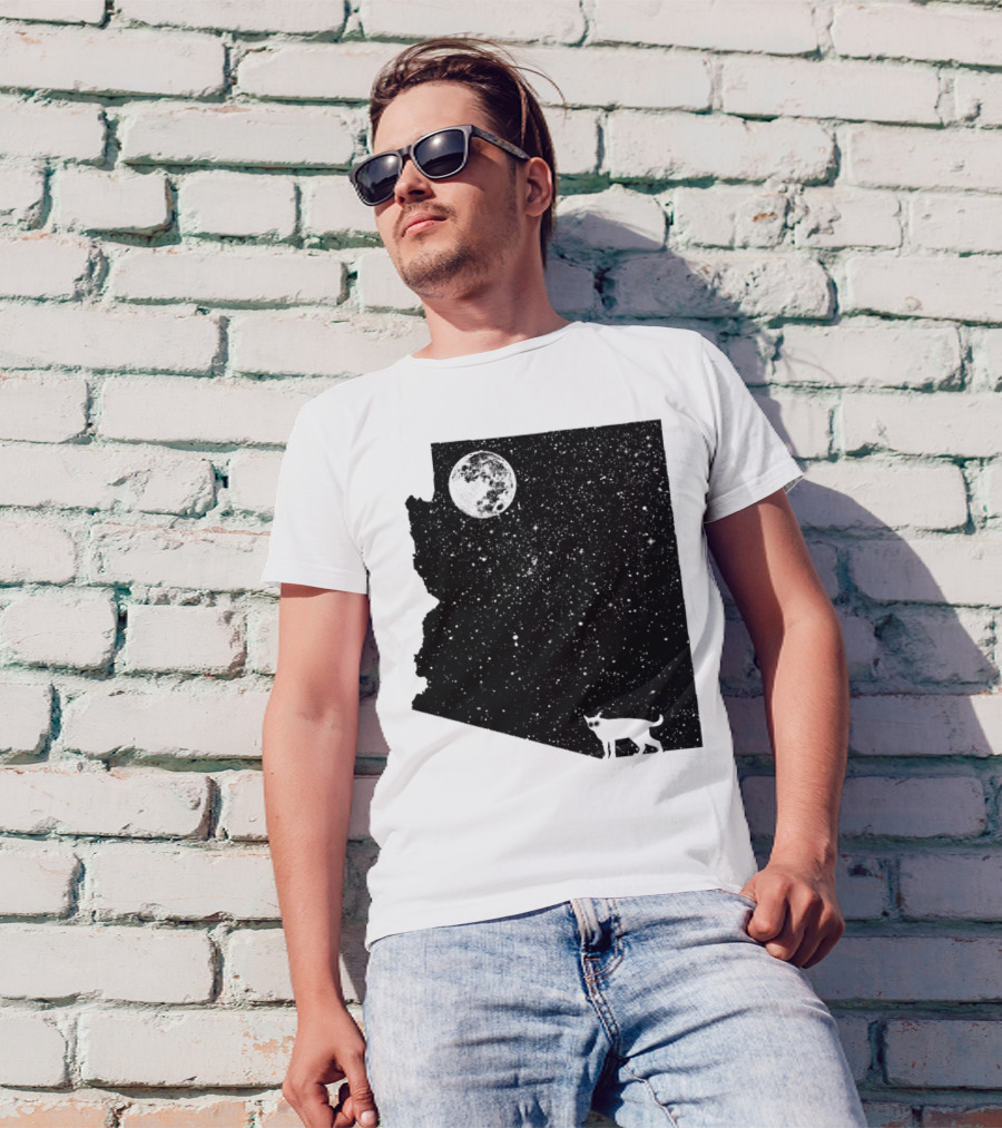 Arizona Cat Under The Moon T-Shirt