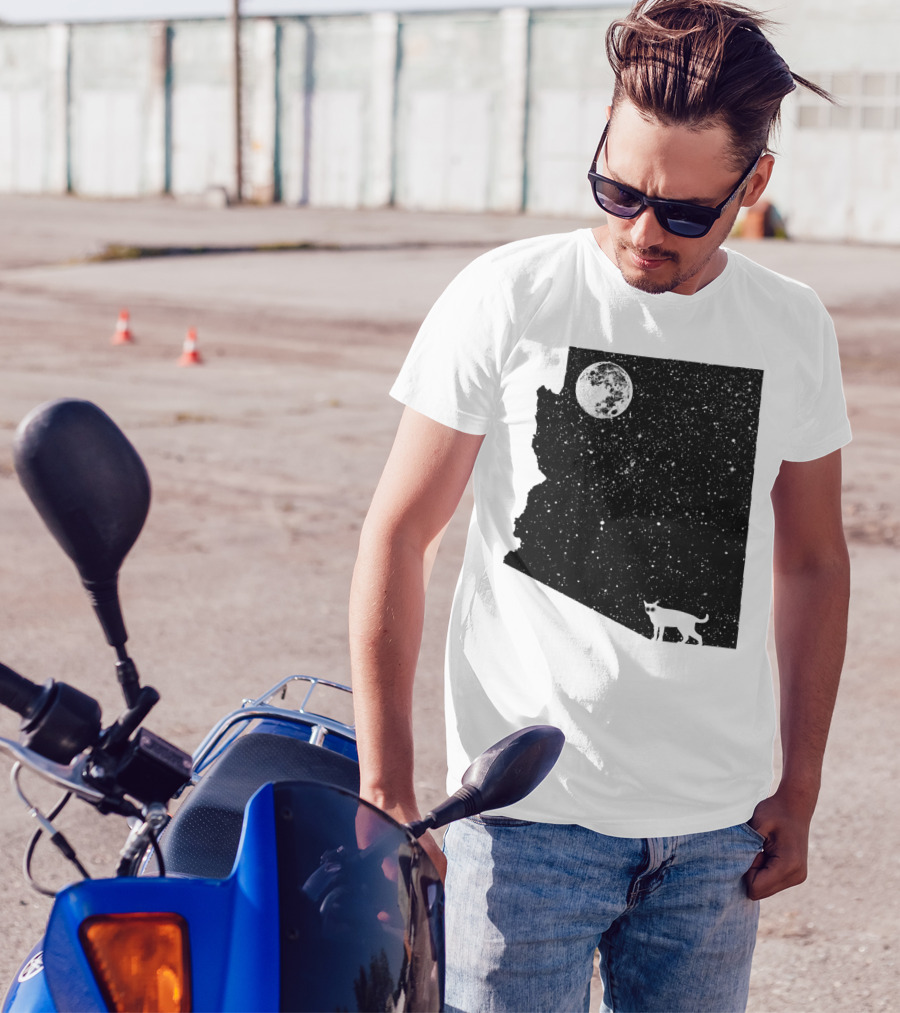 Arizona Cat Under The Moon T-Shirt