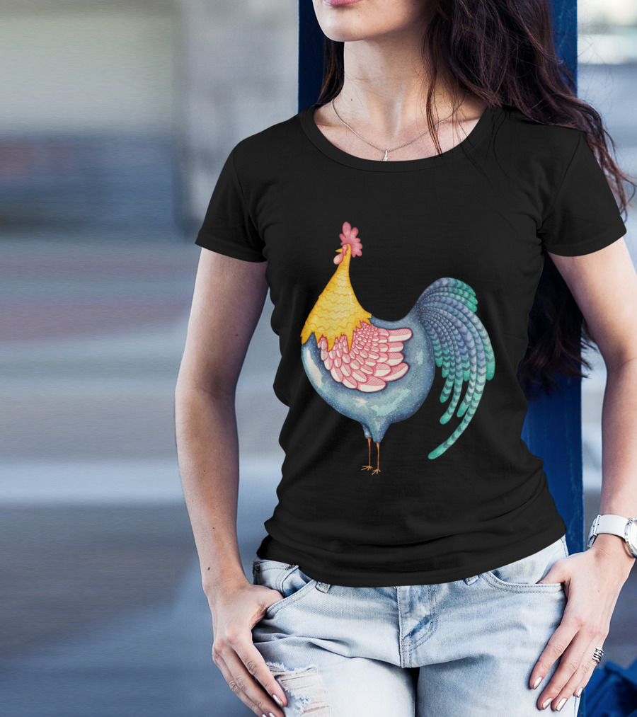 Gala Rooster Vibrant Multicolor T-Shirt