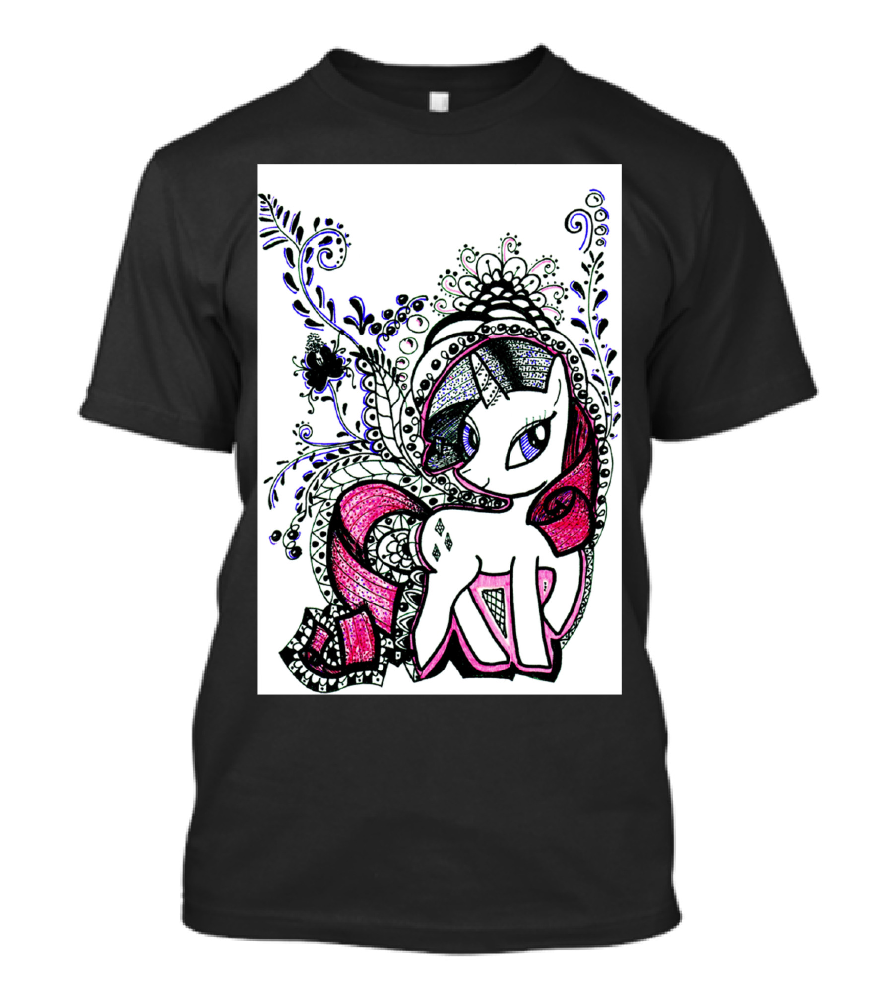 Rarity Mandala Art Beautiful Pony T-Shirt