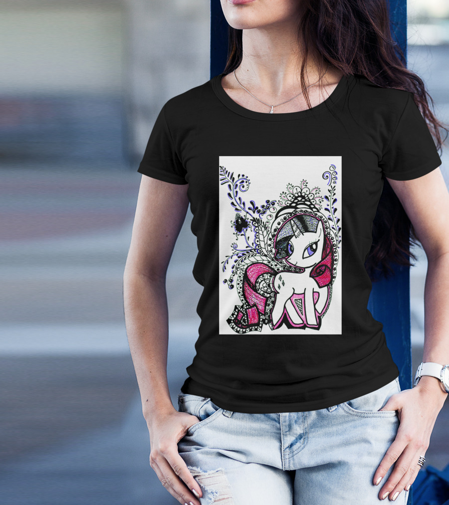 Rarity Mandala Art Beautiful Pony T-Shirt