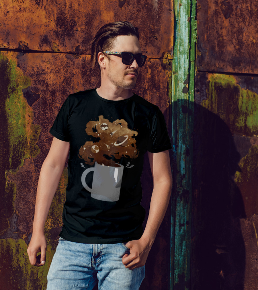 Galaxy Coffee Cosmic Planets And Stars Cup T-Shirt