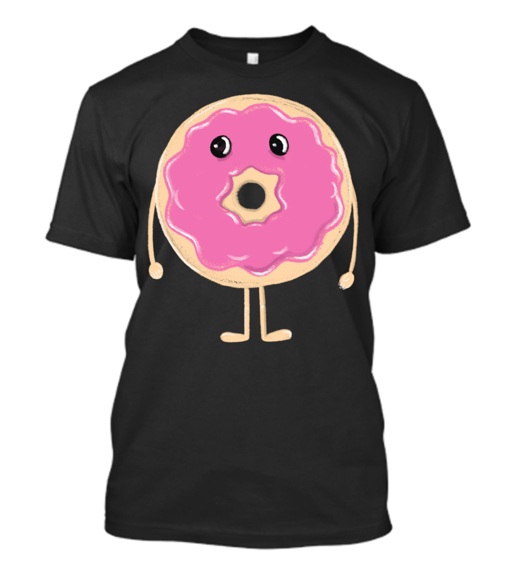 Sad Doughnut Donut With Pink Frosting And Expressive Eyes T-Shirt