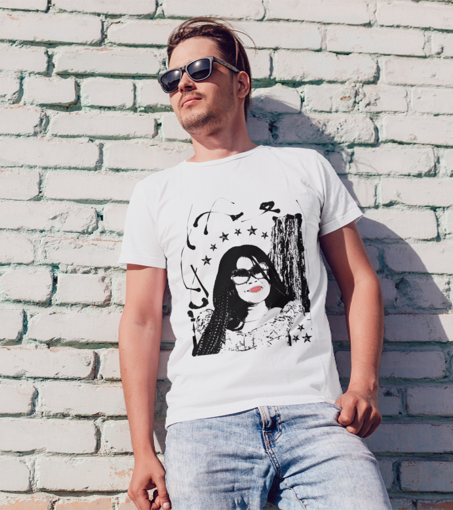 Beautiful Woman Stars Red Lips Sunglasses T-Shirt
