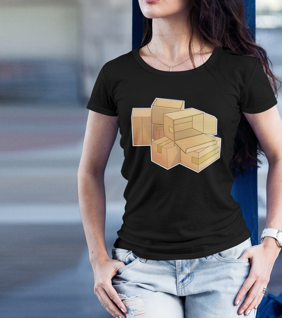 Boxes Piled With Open And Closed Flaps T-Shirt