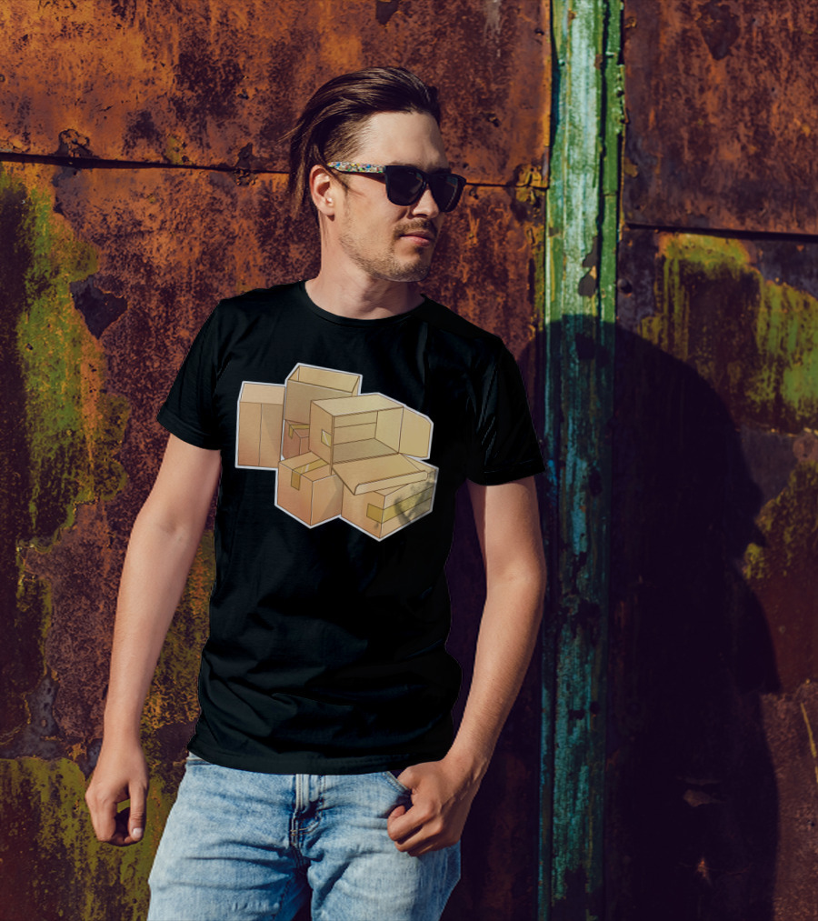 Boxes Piled With Open And Closed Flaps T-Shirt
