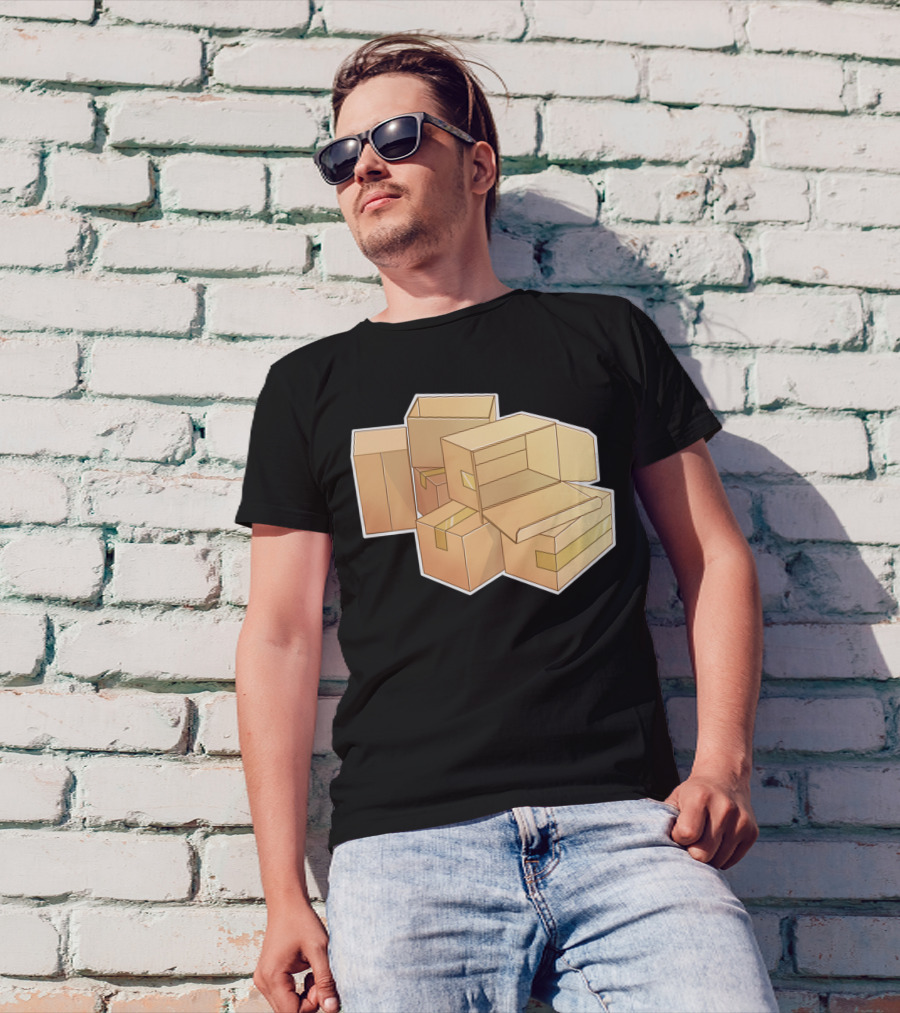 Boxes Piled With Open And Closed Flaps T-Shirt