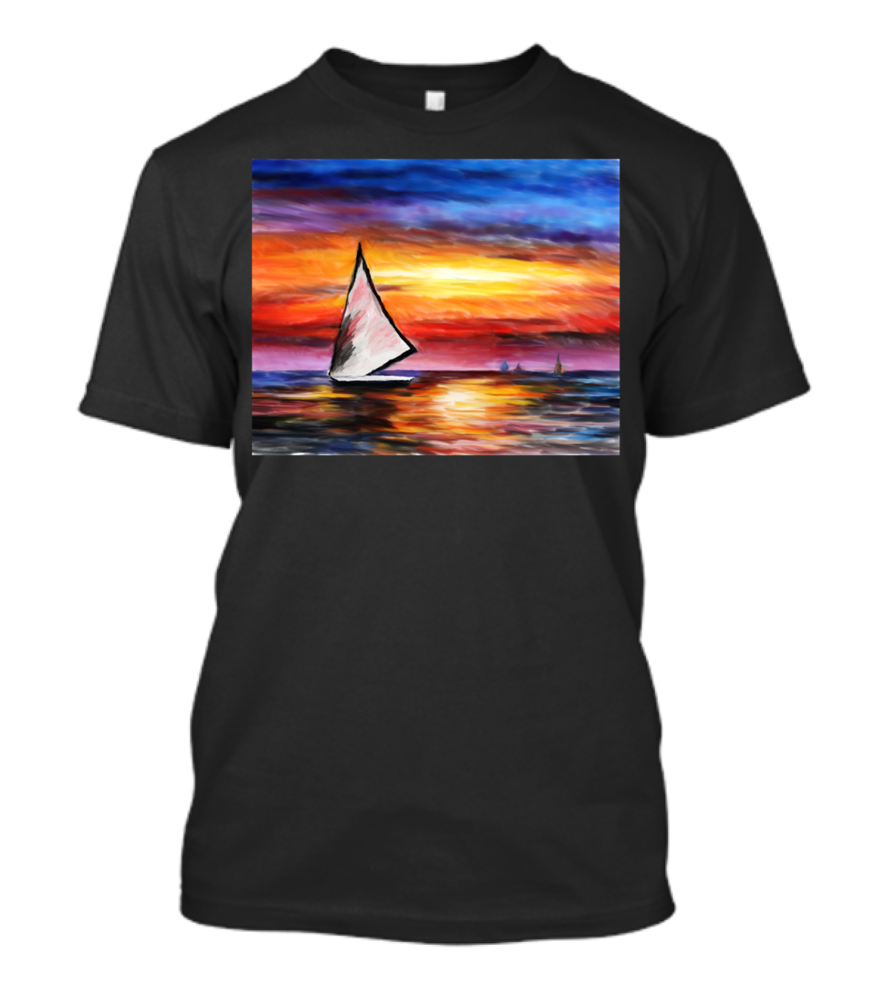 Sail Away Into The Sunset With A Vibrant Sky And Calm Waters T-Shirt
