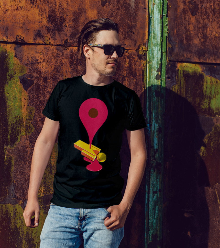You Arrrgh Here Map Pin Design With Bold Colors T-Shirt