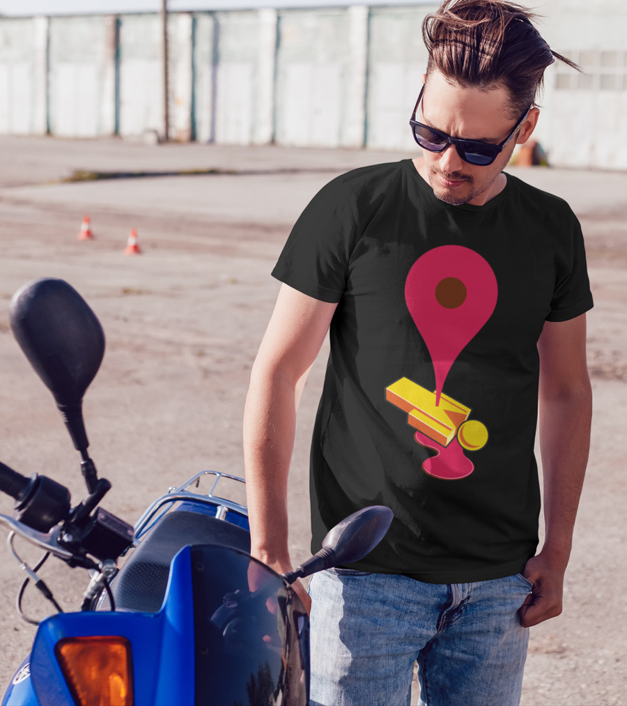 You Arrrgh Here Map Pin Design With Bold Colors T-Shirt
