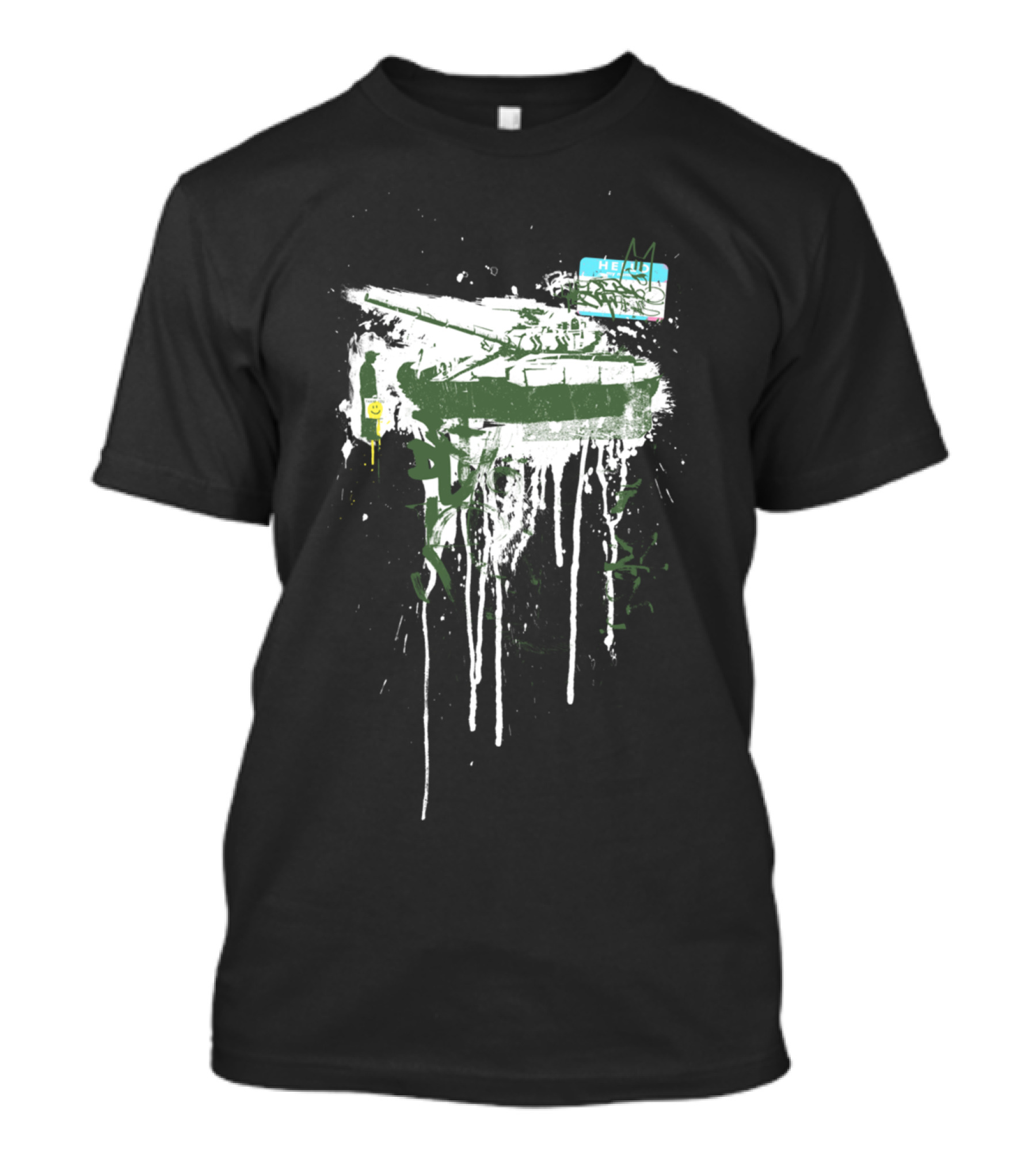 Thank You Green Tank Graffiti Drips Billboard Urban T-Shirt