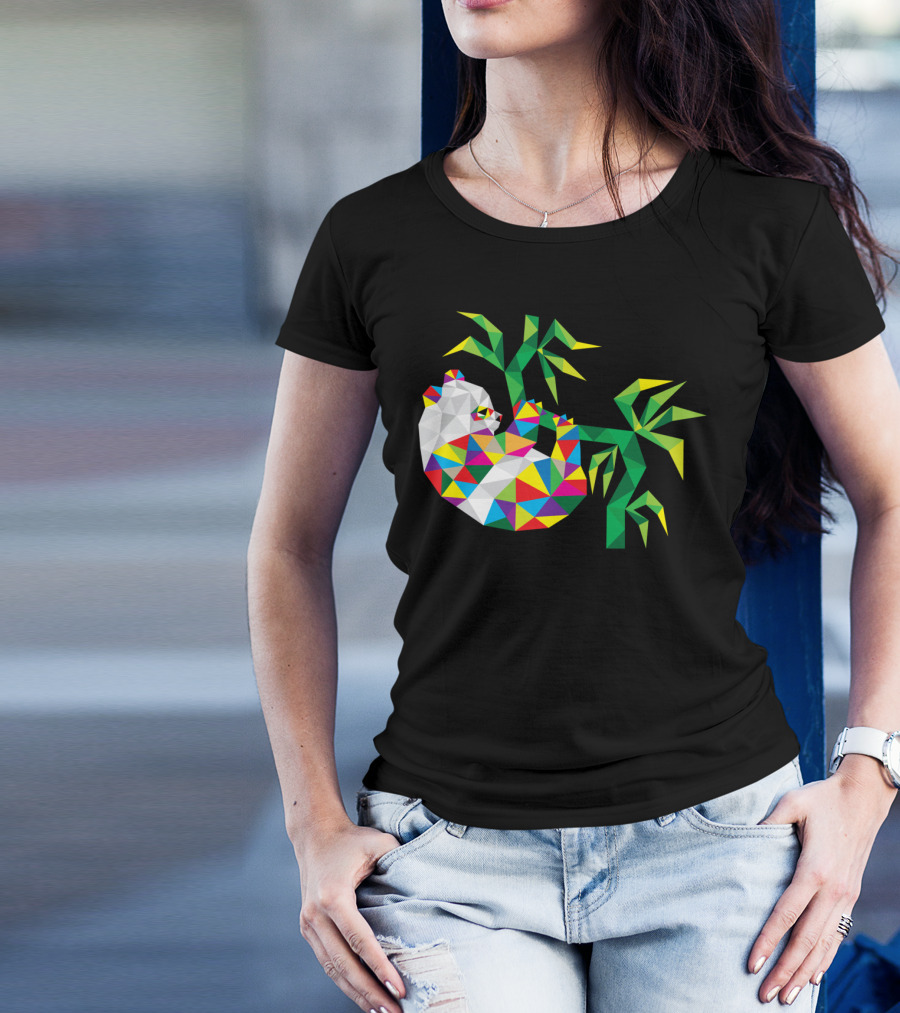 Beauty Panda Geometric Colorful T-Shirt