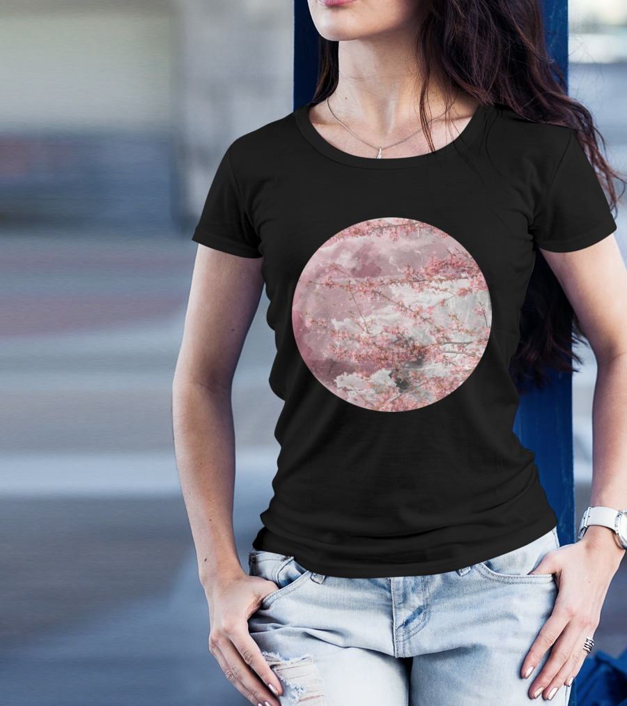 Cherry Blossom Beauty Within Lunar Serenity T-Shirt