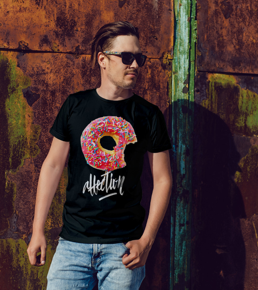 Affection Sprinkled Donut With Bite Taken Out T-Shirt