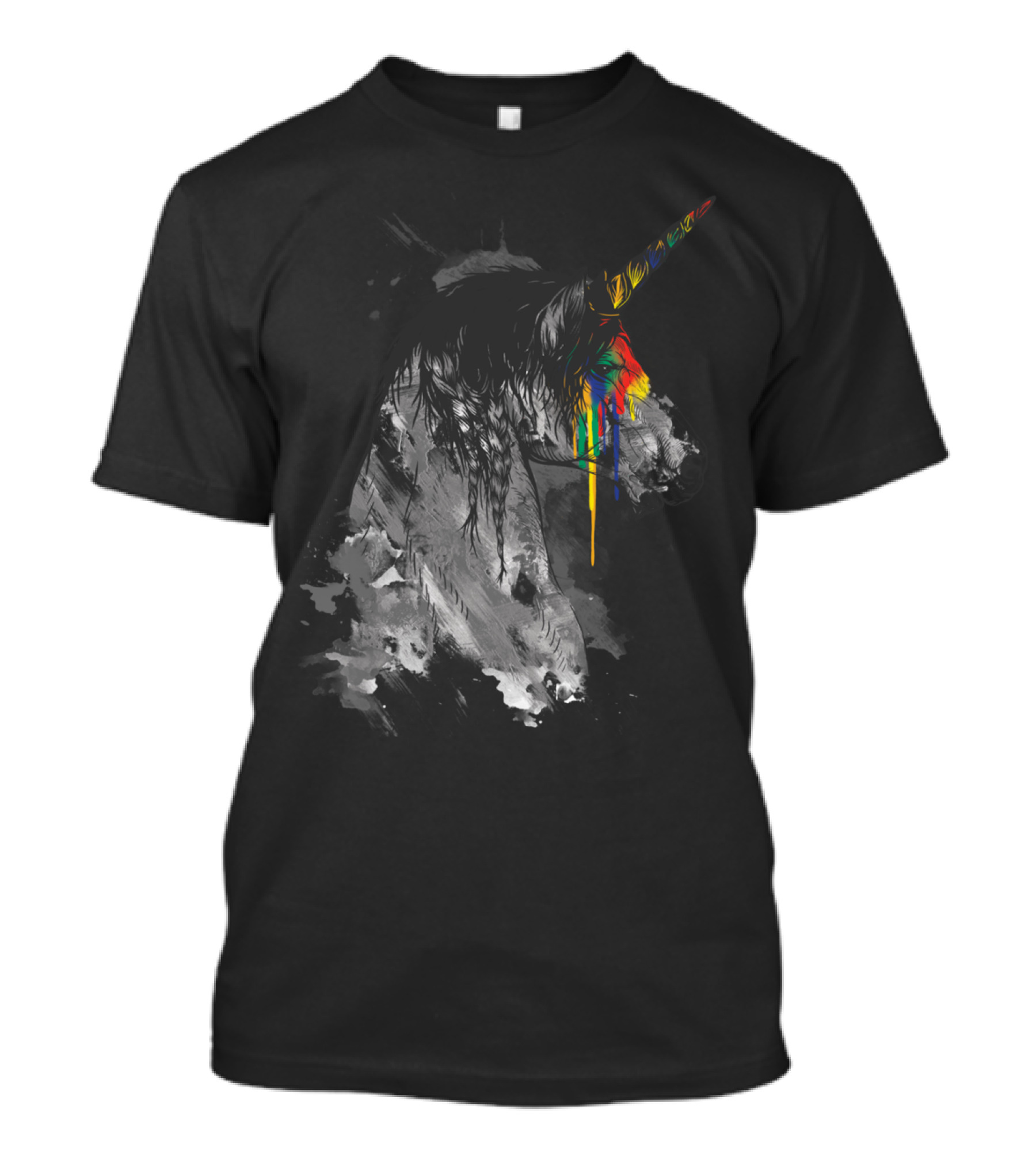 Braided Unicorn Rainbow Drip Mane T-Shirt