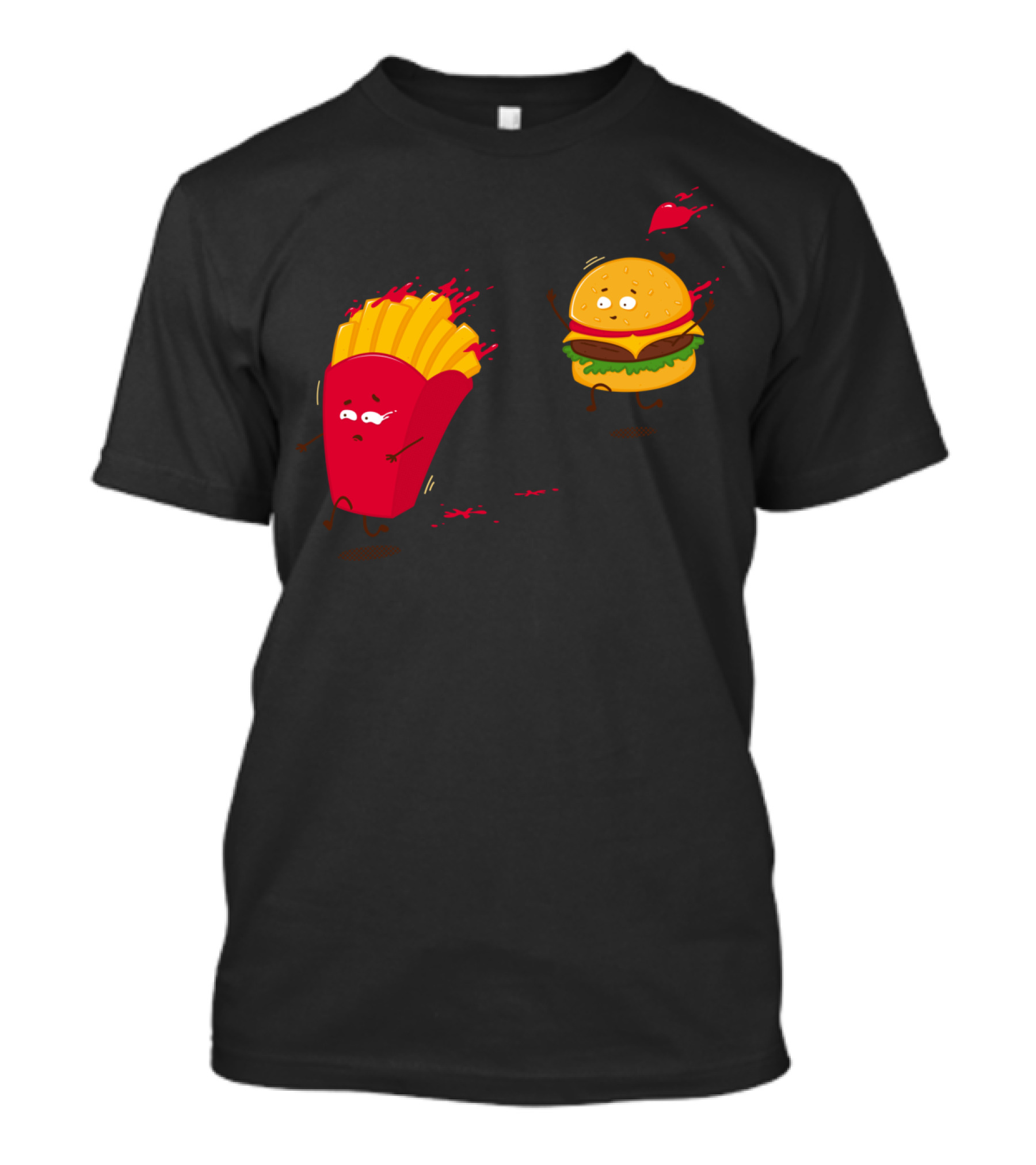 Fast Food Chase Frenzy With Burger And Fries T-Shirt