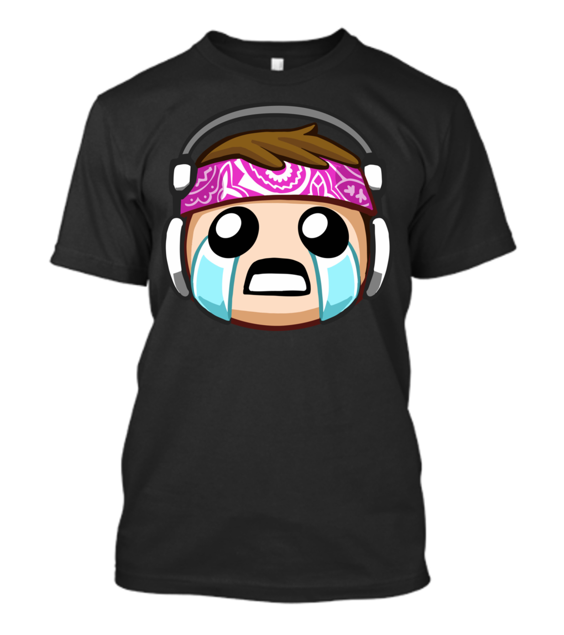 Cry Baby Baseball Bandana Headphones Emoji T-Shirt