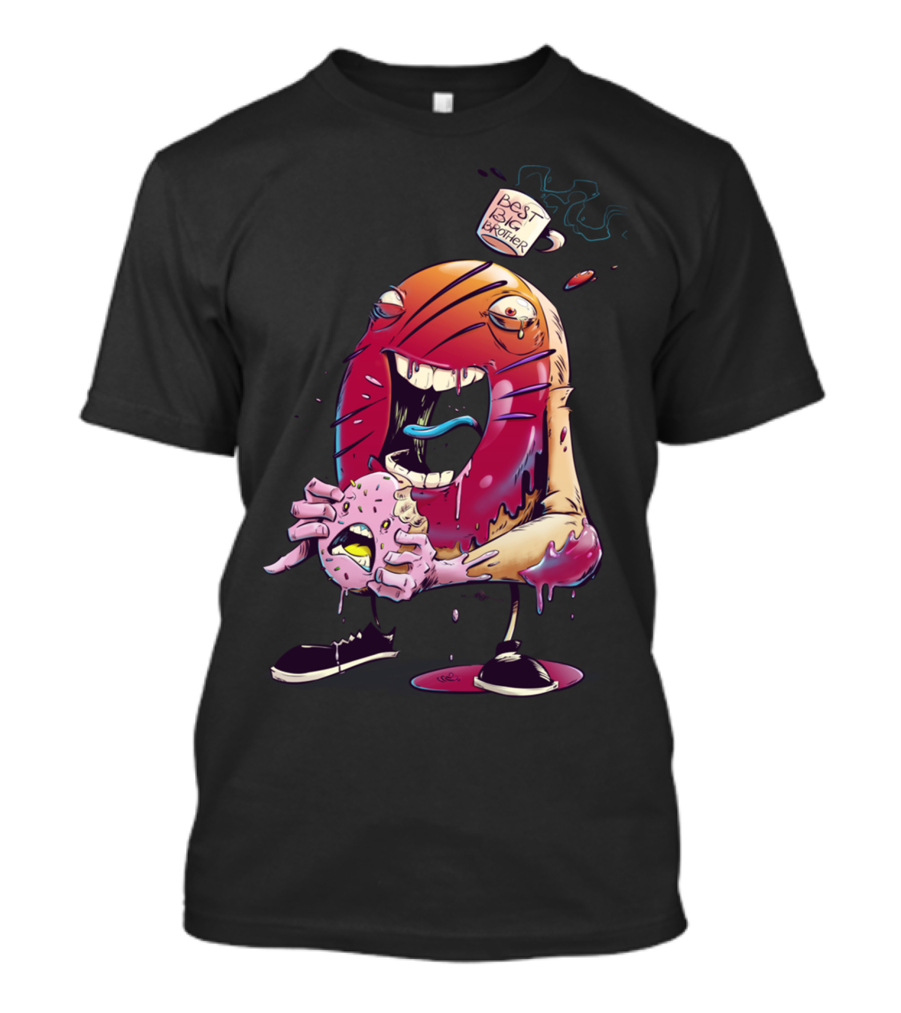 Donut Cannibal Best Big Brother Dripping Creature With Pink Snack T-Shirt