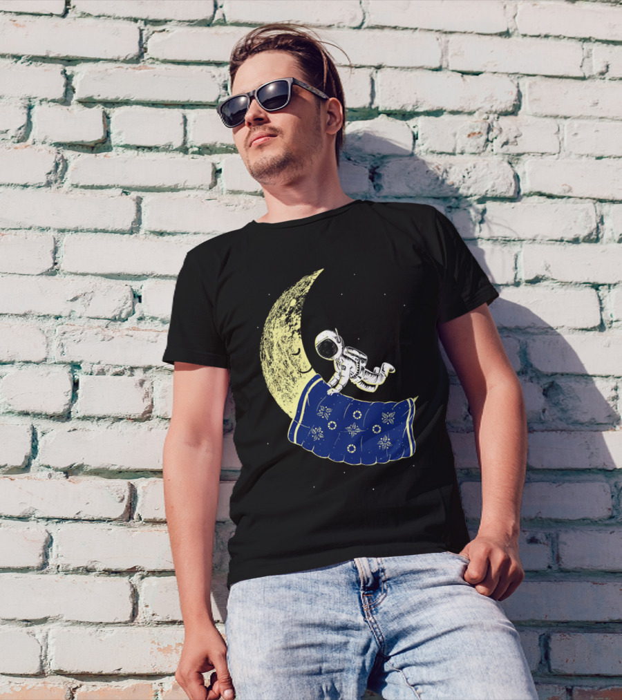 You Need A Break Astronaut Resting On Moon With Starry Blanket T-Shirt