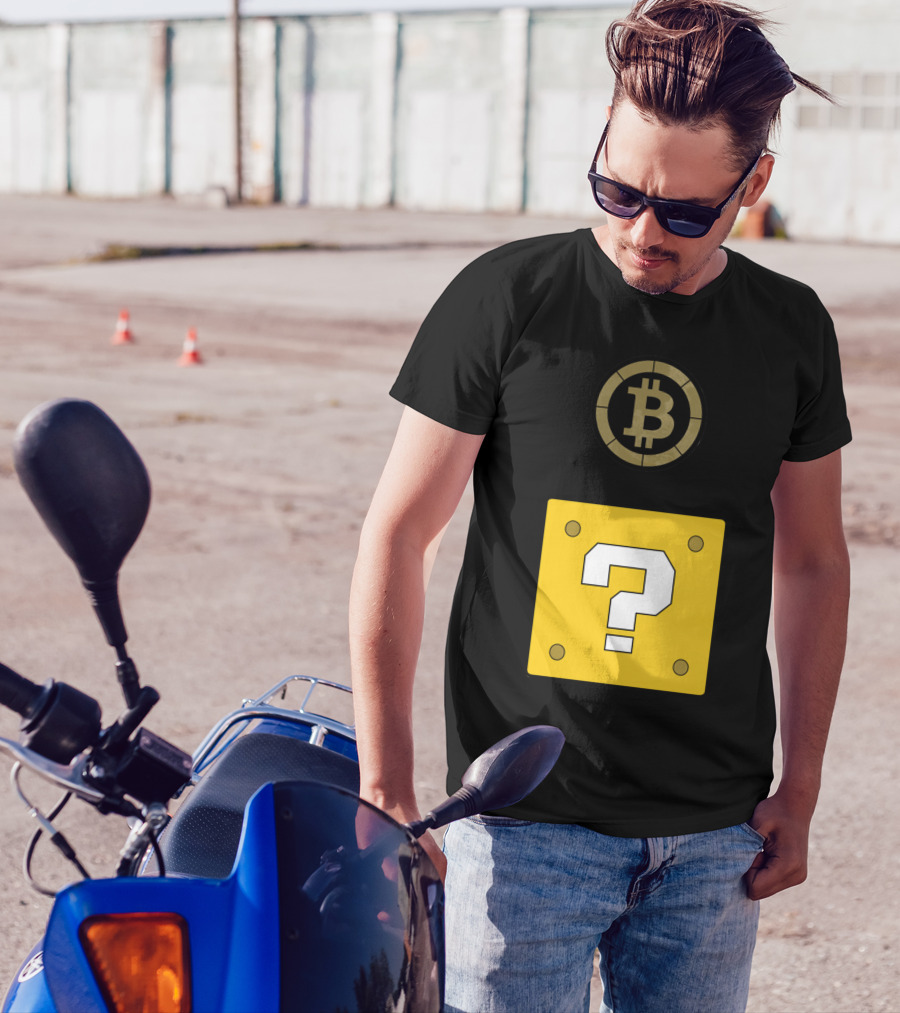 Crypto Coin Bitcoin Mario Block Question Mark T-Shirt