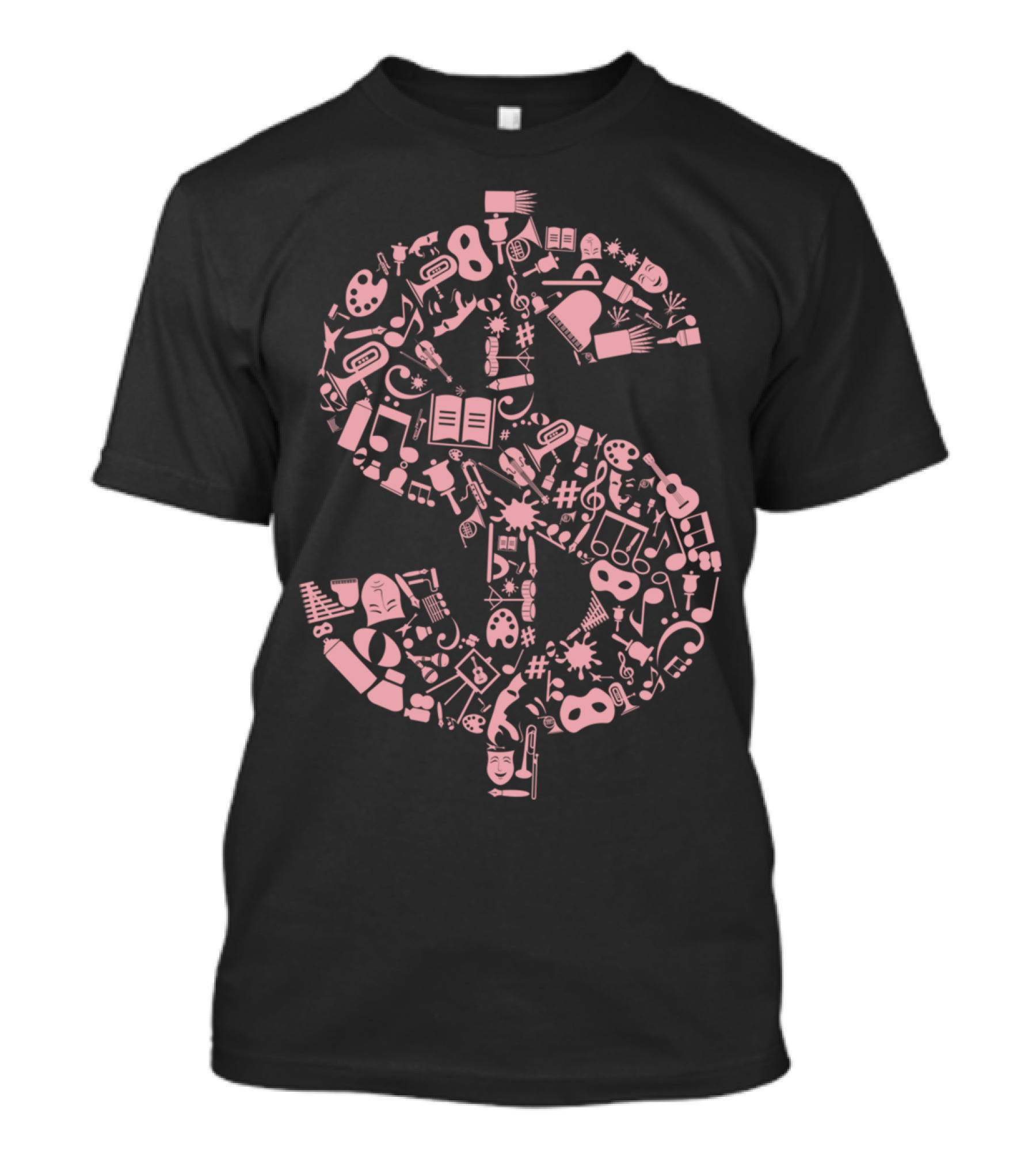 Art Dollar Icon With Music And Theatre Emblems T-Shirt