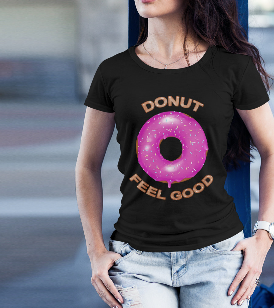 Donut Feel Good Pink Sprinkled Donut T-Shirt