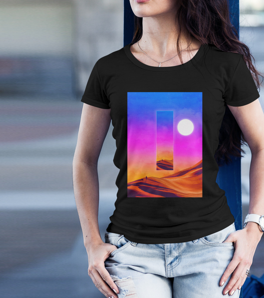 That Which Precedes Everything Full Desert Surreal Sunset Rectangular Portal T-Shirt