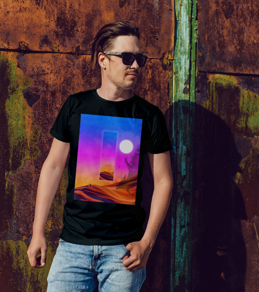 That Which Precedes Everything Full Desert Surreal Sunset Rectangular Portal T-Shirt