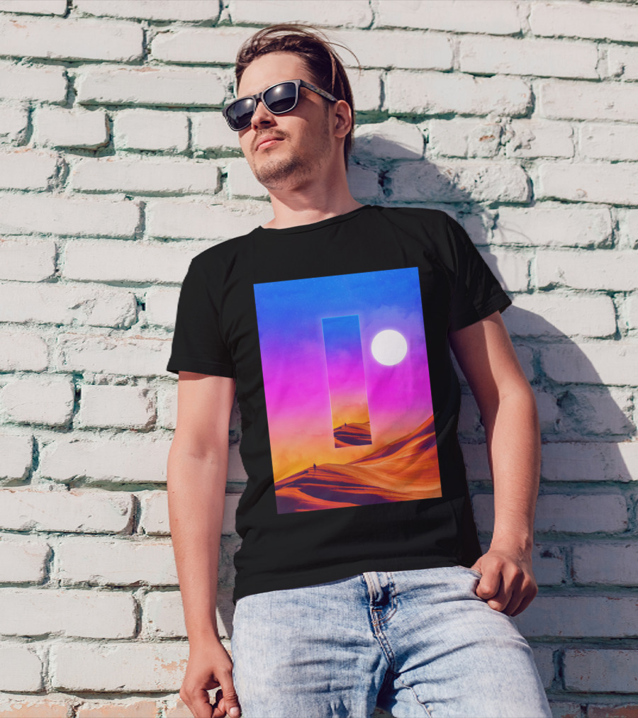 That Which Precedes Everything Full Desert Surreal Sunset Rectangular Portal T-Shirt