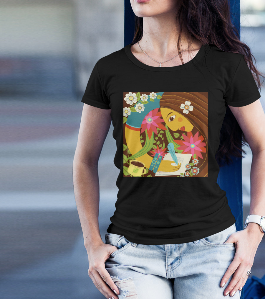 Morning Creativity With Flowers And Coffee T-Shirt