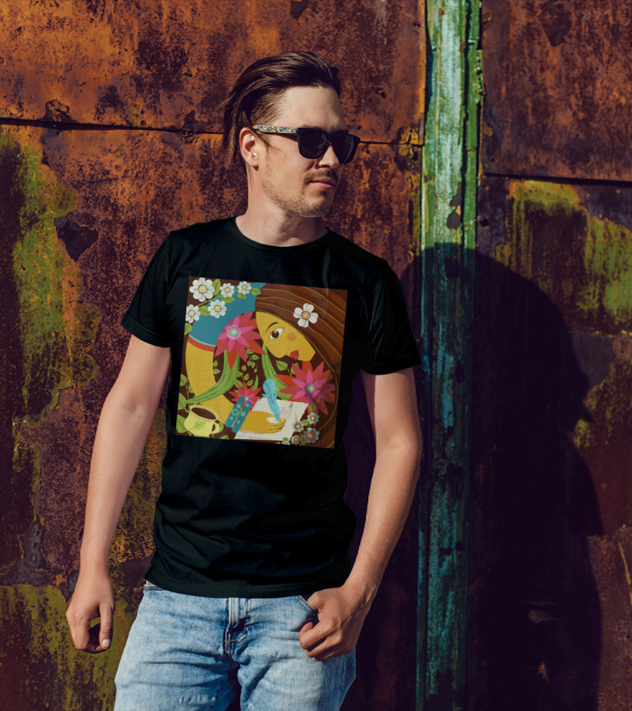 Morning Creativity With Flowers And Coffee T-Shirt