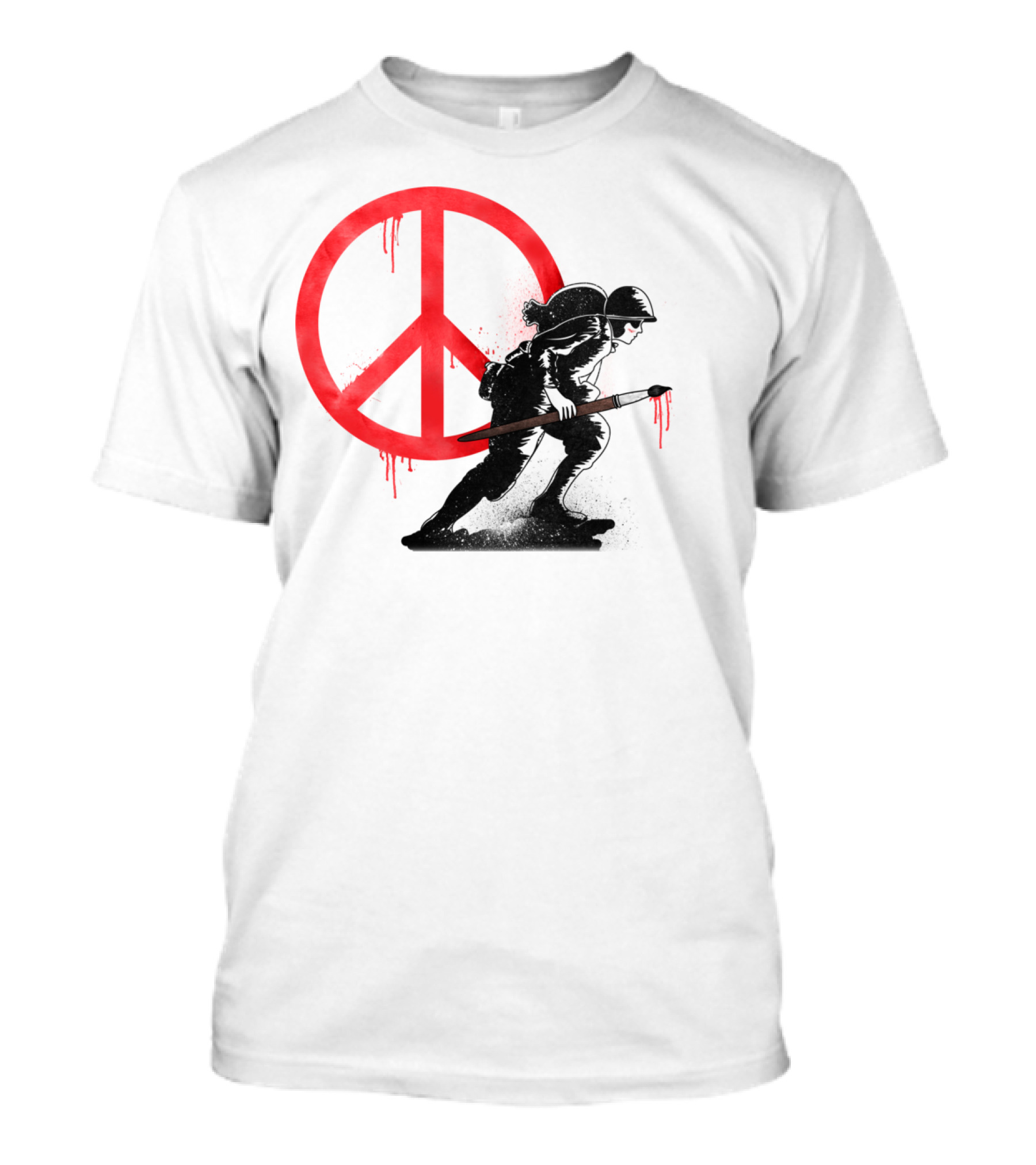 Peace Symbol Soldier With Paintbrush T-Shirt