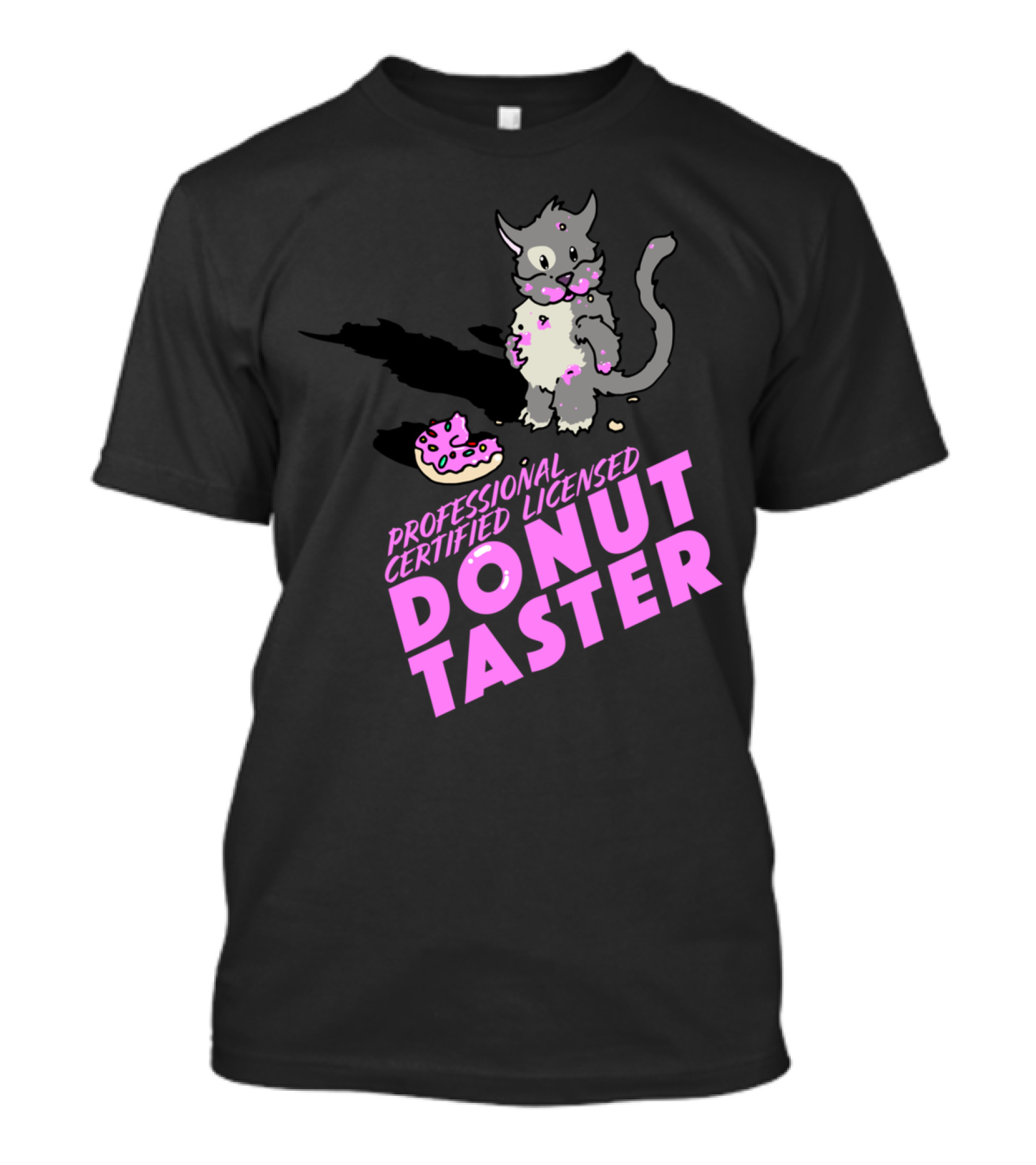 Professional Certified Licensed Donut Taster Cat With Sprinkles T-Shirt