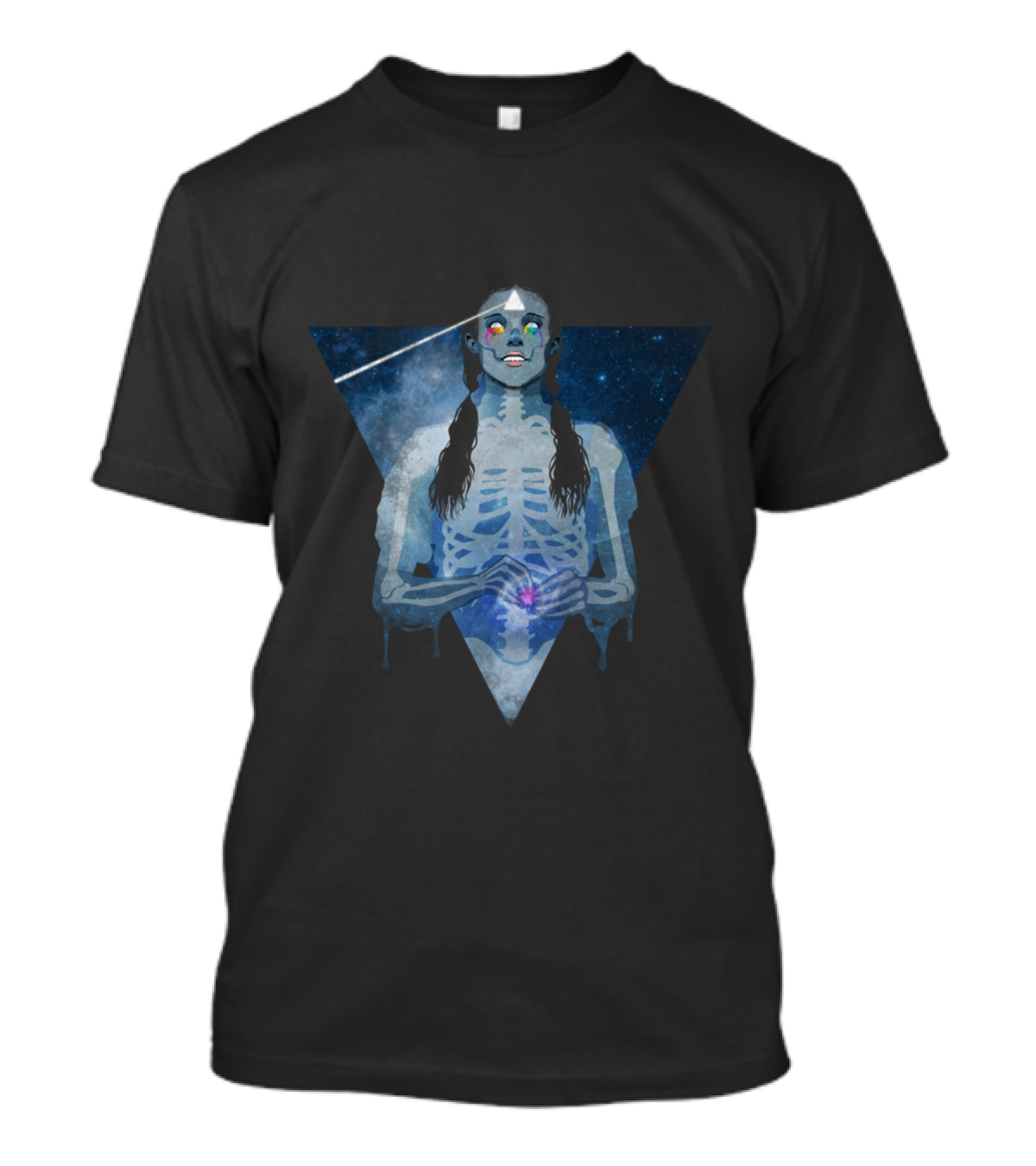 Pink Floyd Dark Side Of The Moon Skeleton Galaxy Vision T-Shirt