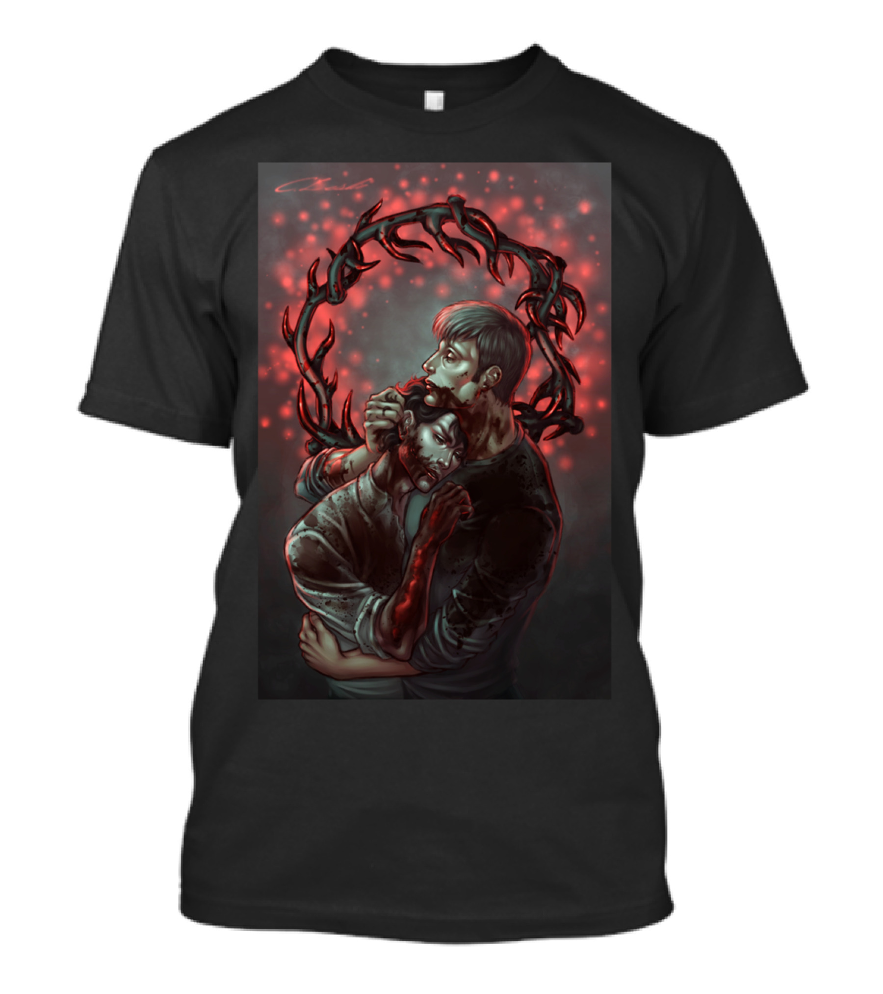 Becoming Pur Dark Fantasy Art With Blood And Antlers T-Shirt