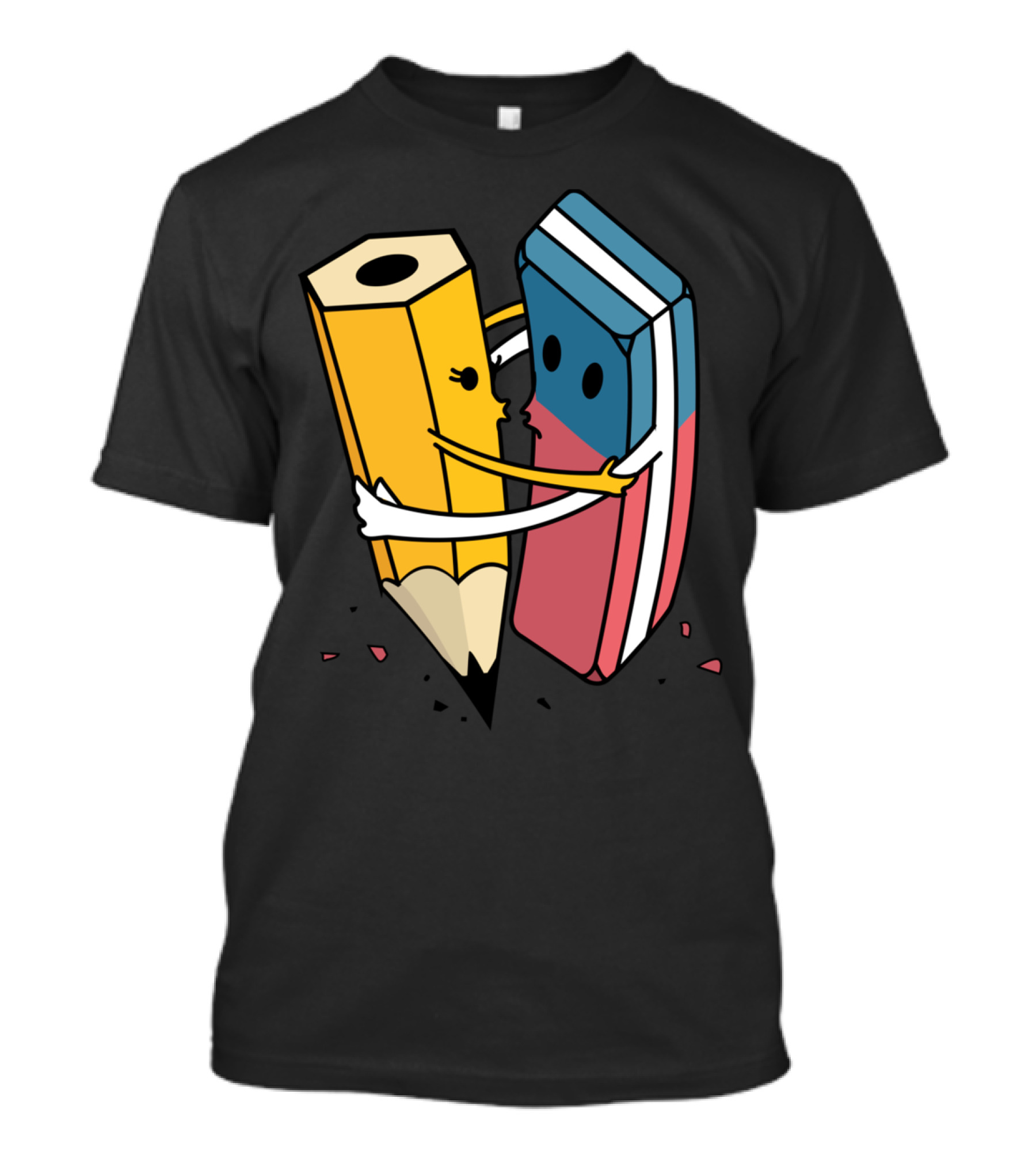 Pencil And Eraser Hugging Love T-Shirt
