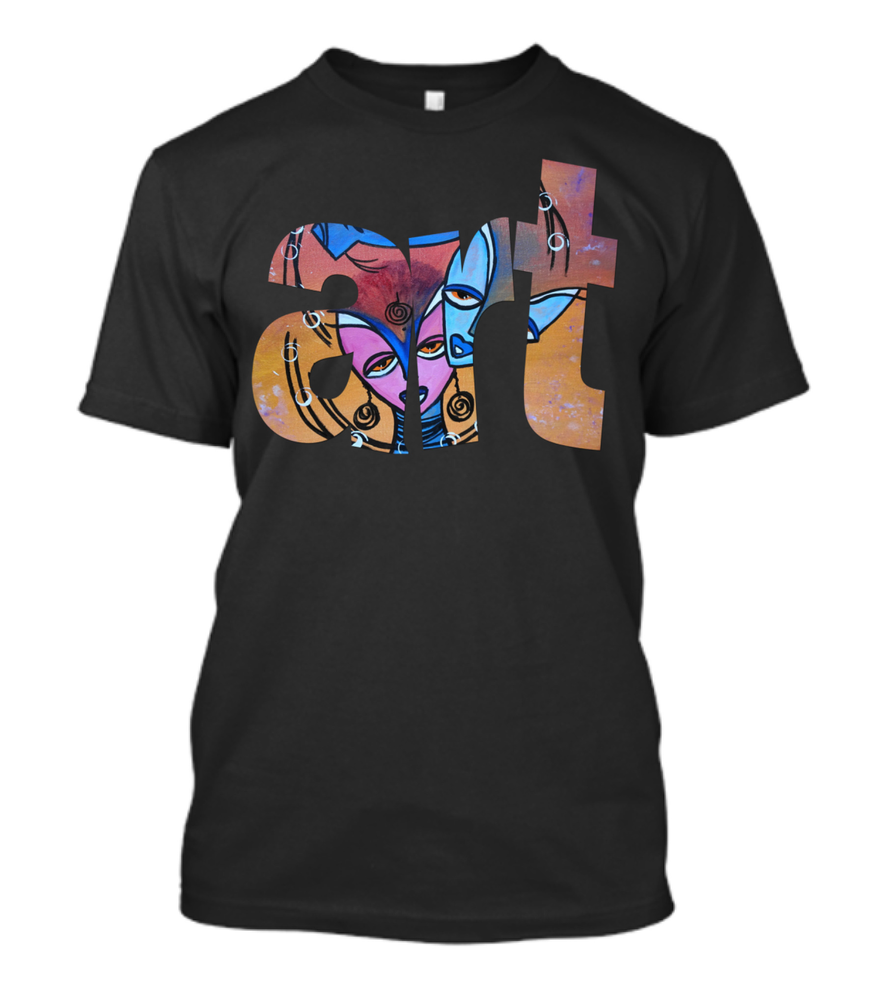 Art Masked Faces Colorful Abstract T-Shirt