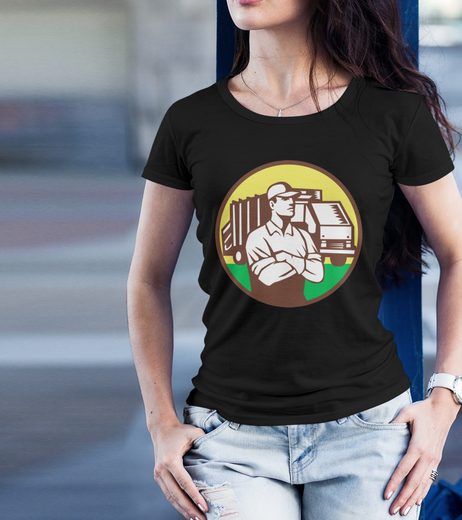 Garbage Collector Rubbish Truck Worker Circle T-Shirt
