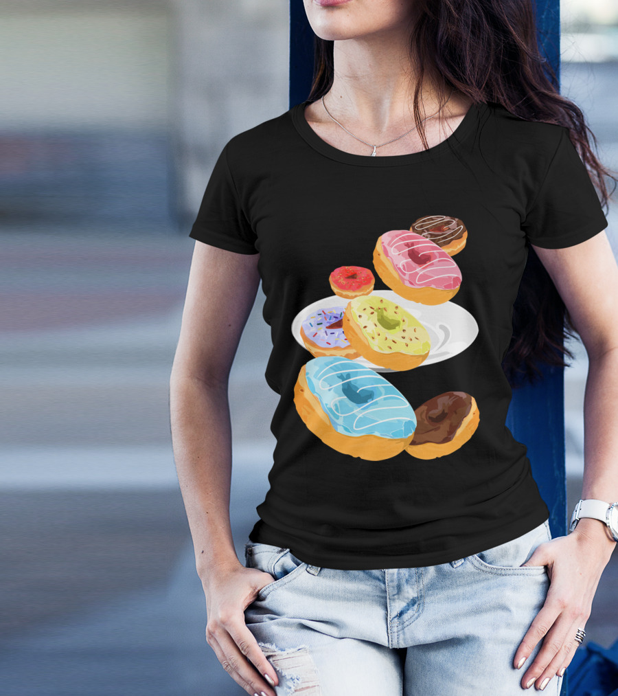 Colorful Assorted Donuts On Plate T-Shirt