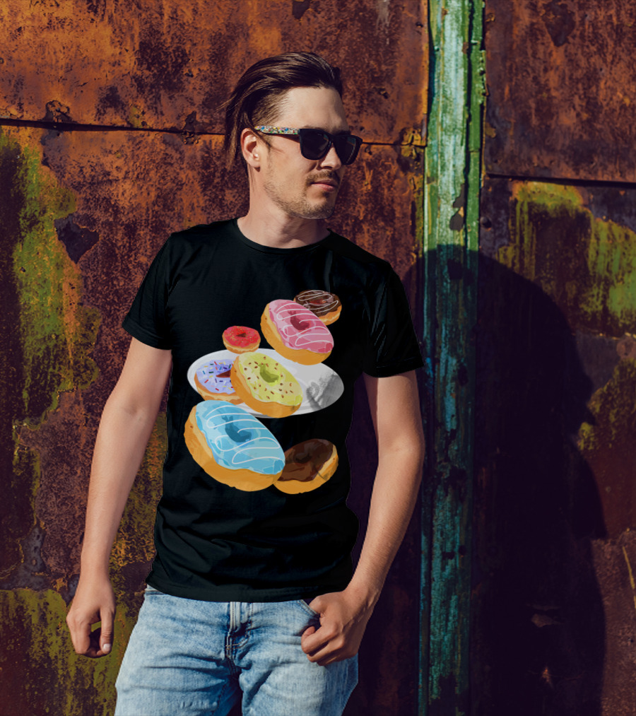 Colorful Assorted Donuts On Plate T-Shirt