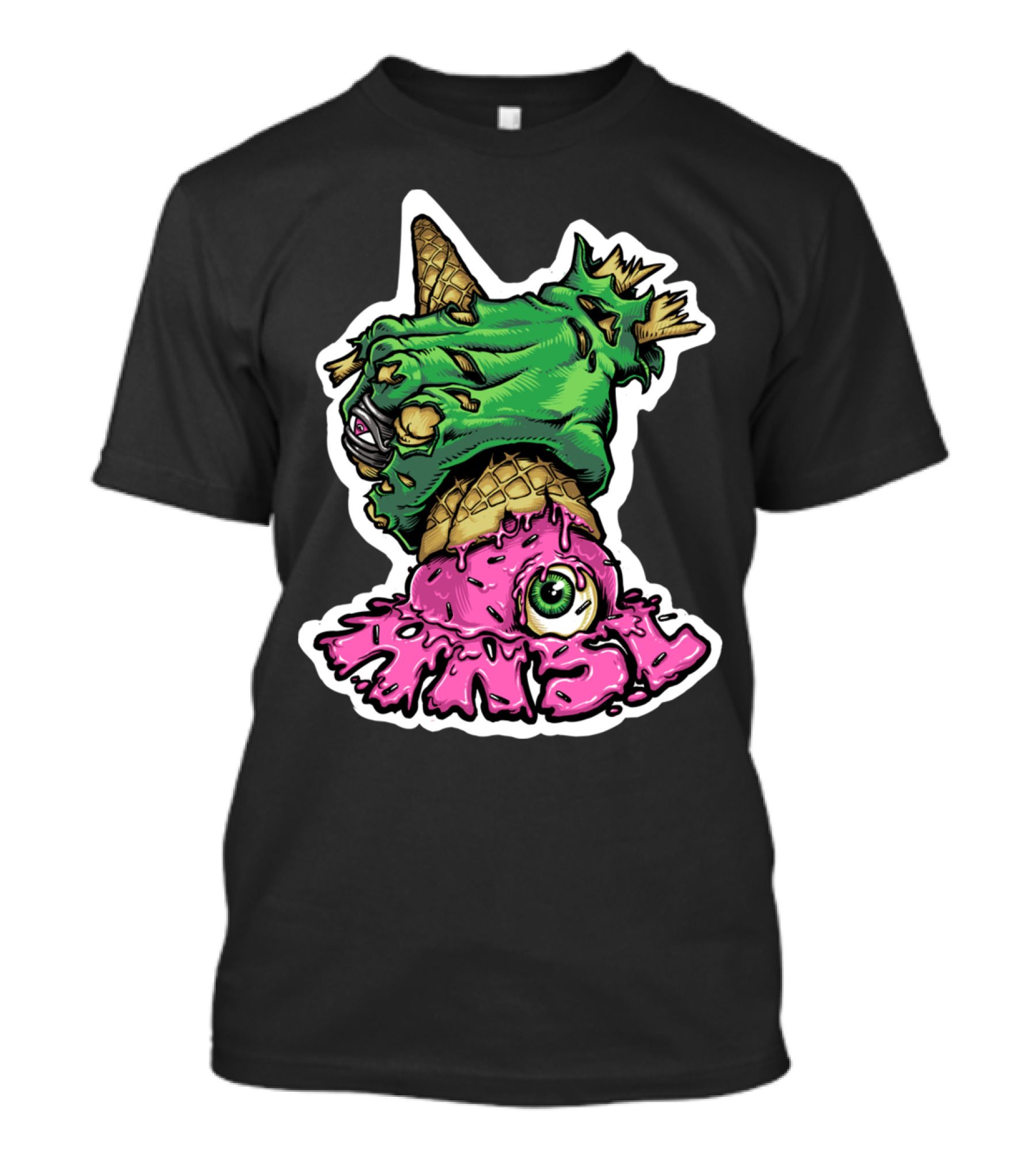 Art Now Sleep Later Melting Ice Cream Monster Eye T-Shirt