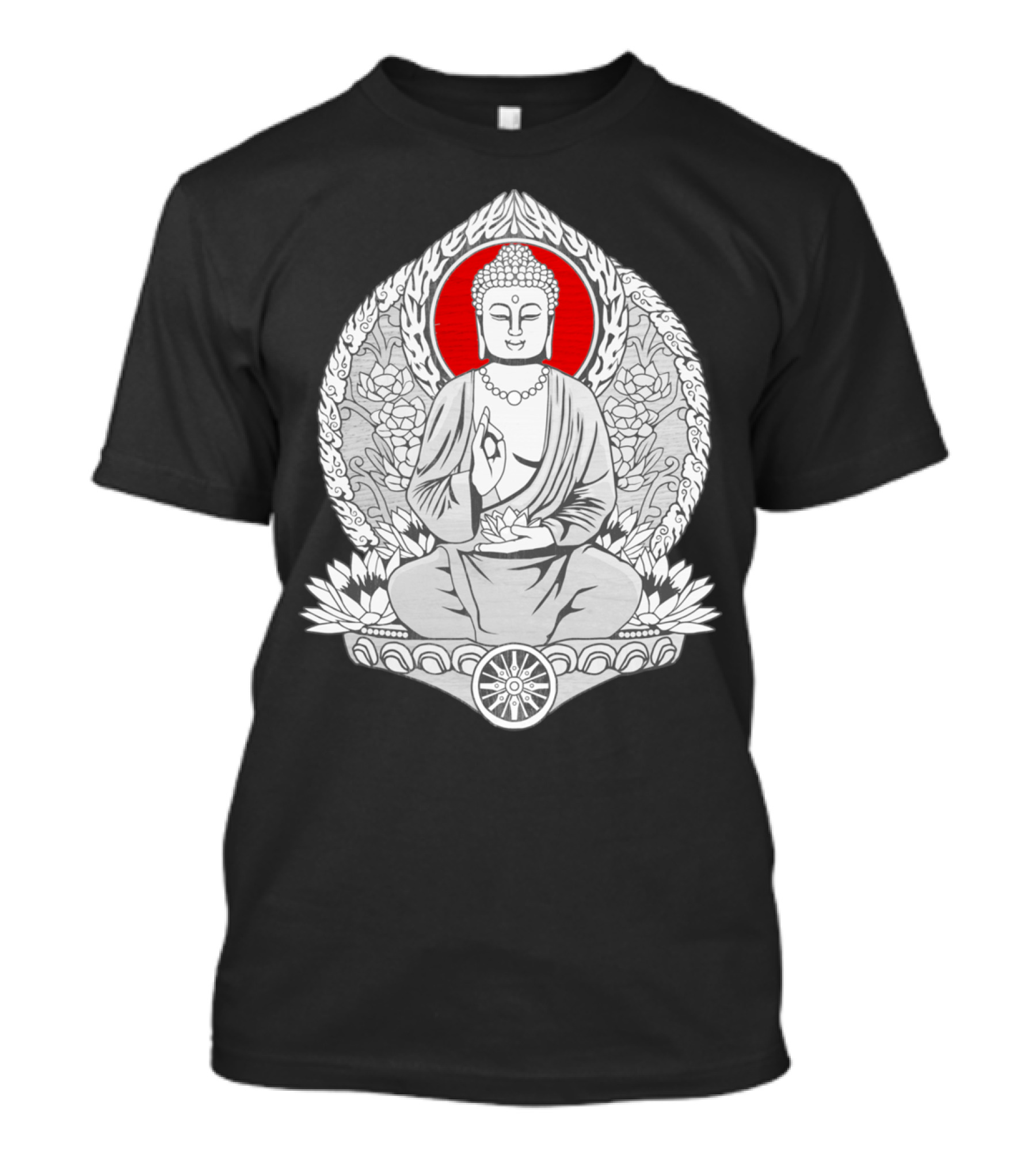 Gautama Buddha Meditation Lotus Mandala Wheel Enlightenment T-Shirt