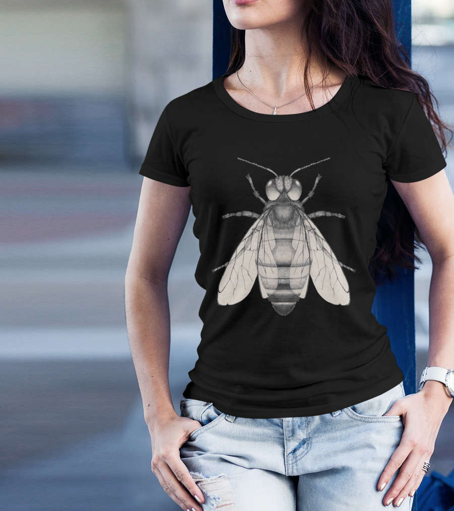 Bee Pencil Drawing Detailed T-Shirt