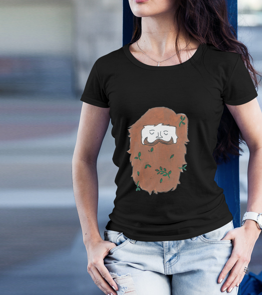 Leafy Bearded Sleep With Closed Eyes T-Shirt